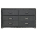 Melody 6-drawer Upholstered Dresser Grey