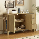 U-Style Modern Wave-Pattern Sideboard with 3 Drawers
