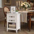 Nightstand With 2 Drawers & Shelf - White by HouseOfZazla