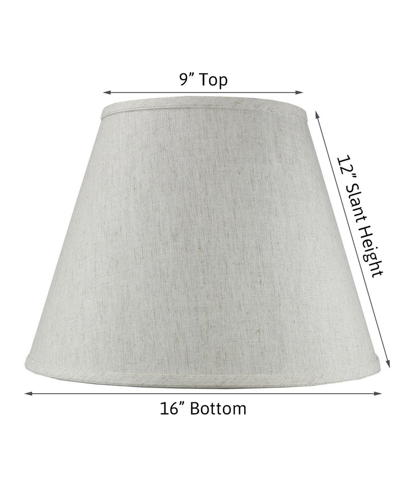 16"W x 12"H Textured Oatmeal Empire Hardback Lamp Shade