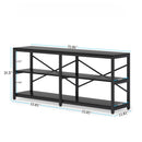 Console Table With X Back Design, Extra Long Storage by HouseOfZazla