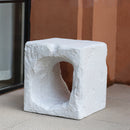 Lyra Outdoor Patio Karst Cave Inspired MGO Side Table White by HouseOfZazla