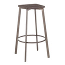 Clara - Industrial Square Barstool (Set of 2) - Espresso by HouseOfZazla