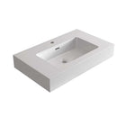 Glossy White Integrated Solid Surface Basin by HouseOfZazla