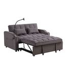 Modern Loveseat Futon Sofa With Pullout Bed, Adjustable Reclining Backrest, Toss Pillows by Unique Piece Furniture