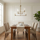 Timeless - 6 Lights Chandelier With Clear Ribbed Satin - Antique Brass / Clear / Gold by HouseOfZazla