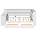 Platform Bed With Storage Shelves, Drawers, Charging Station, LED, Desk by HouseOfZazla