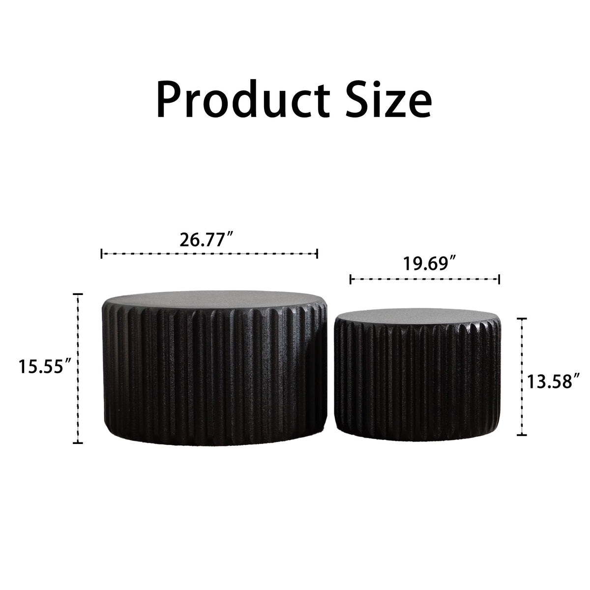 Black Scalloped Round Coffee Table Set, photo 8 of 9