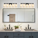 5-Light Matte Black Bathroom Lighting