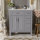Modern Bathroom Vanity With Sink, Storage Cabinet, Soft Close Doors, Deep & Standard Drawers by HouseOfZazla