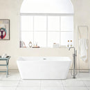 Glossy Freestanding Soaking Tub With Drain, Spacious Stand Alone Bathtub For Bathrooms - Glossy White by HouseOfZazla