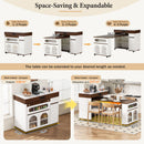 Extendable Dining Table With Folding Top, Rolling Kitchen Island With Drawers And Power Outlet by HouseOfZazla