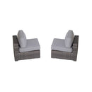 Minnesota - 9 Piece Sectional Sofa Set With Cushions - Gray Mix