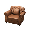 Upholstered Sofa With Nailhead Trim, Rolled Armrests With Ottoman