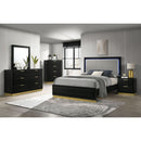 5 Piece California King Bedroom Set With Upholstered Headboard - Black by HouseOfZazla