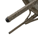 4-Piece Rattan Outdoor Patio Conversation Set with Seating Set for 5 and Coffee Table for Porch, Backyard and Garden (Brown Grey)