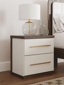 Kendanport - Two Drawer Night Stand - Brown / White by Unique Piece Furniture