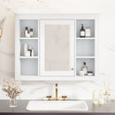 Wall Mounted Medicine Cabinet With Mirror, Storage Cabinet Featuring 6 Open Shelves And Adjustable Interior by HouseOfZazla