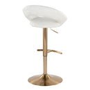 Posh - Contemporary / Glam Adjustable Barstool With Swivel With Rounded T Footrest (Set of 2) by HouseOfZazla