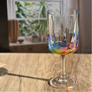 Leadingware Rainbow Diamond Plastic Wine Glasses (Set of 4), Unbreakable Bpa Free Acrylic, 16Oz - Clear by HouseOfZazla