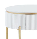 Daveigh - High Gloss End Table - Gold / White by HouseOfZazla