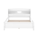 Wood Platform Bed With Built In LED Light, Storage Headboard And Guardrail by HouseOfZazla