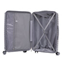 4-Piece PP Spinner Wheel Luggage Set with Cosmetic Case, Light Gray