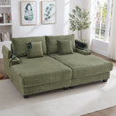 Modern Chaise Sofa With Adjustable Backrest, Cup Holders, Phone Holder & Storage Compartments by HouseOfZazla