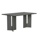 Dining Table Set With 6 Upholstered Chairs, Rectangular Table With Cutout Legs by HouseOfZazla