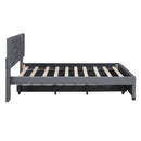 Upholstered Platform Bed With Brick Pattern Headboard And Twin Long Size Trundle by Unique Piece Furniture