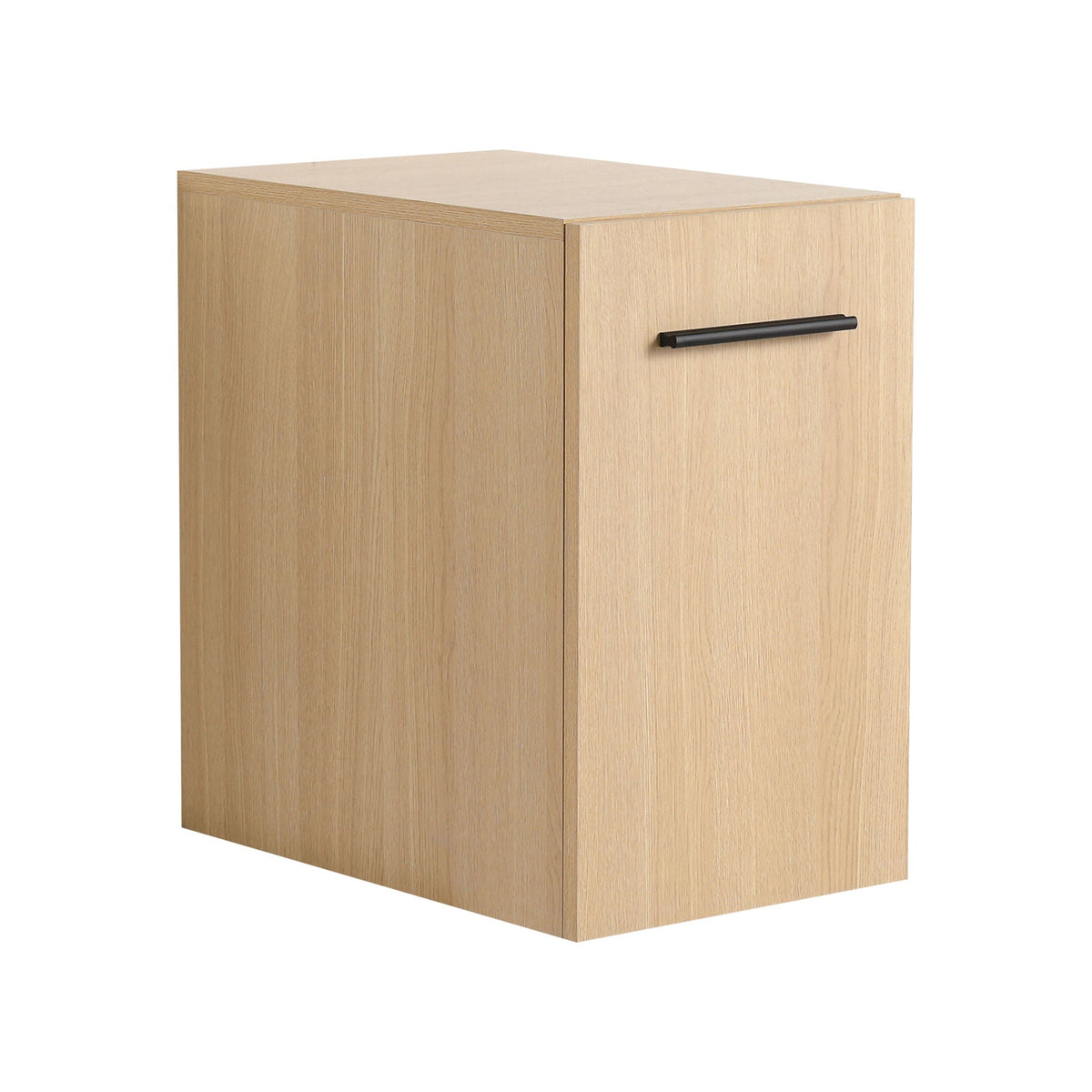 Floating Bathroom Vanity Single Door Base Cabinet, Wall Mounted Storage - Light Oak, photo 7 of 18