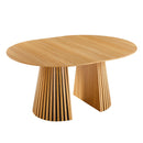 Extendable Pedestal Multifunctional Dining Table - Oak by HouseOfZazla