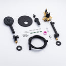 3 Hole Wall Mount Widespread Bathroom Waterfall Bathtub Faucet Mixer Taps with Hand Shower