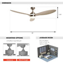 56" Bernardino Indoor Brushed Nickel Downrod Mount Chandelier Ceiling Fan with Light Kit And Remote Control by ParrotUncle