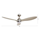 56" Bernardino Indoor Brushed Nickel Downrod Mount Chandelier Ceiling Fan with Light Kit And Remote Control by ParrotUncle