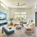 56" Bernardino Modern Brushed Nickel DC Motor Downrod Mount Reversible Ceiling Fan with Lighting and Remote Control