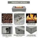 Alora 56-Inch 50K BTU Outdoor Modern Propane Fire Pit Table (SAK56830) by SAKSBY WHOLESALE