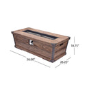 Alora 56" Outdoor 50K BTU Wood Pattern Rectangle Gas Burning Fire Pit (SAK43681)
