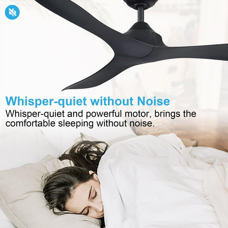 56" Modern DC Motor Downrod Mount Reversible Ceiling Fan with Remote Control