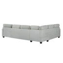 Upholstered U-Shaped Sectional Sofa With Movable Ottoman And Side Storage Pockets by HouseOfZazla