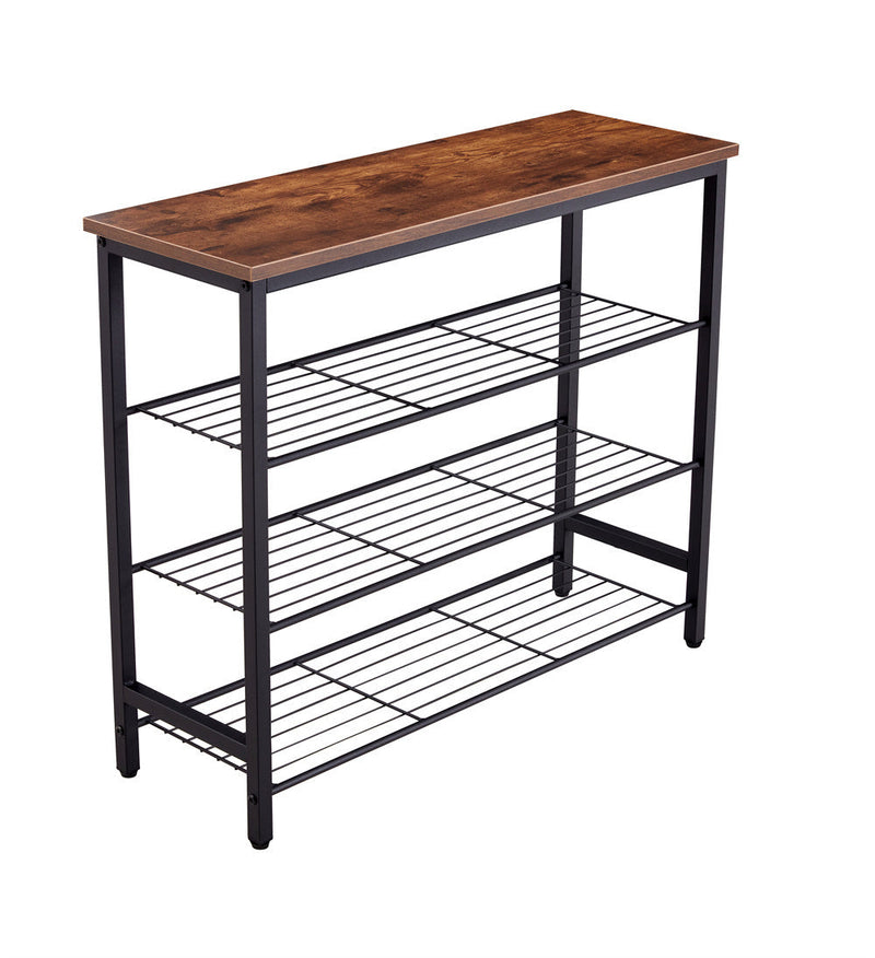 3 & 4-Tier Metal Shoe Rack, Modern Multifunctional Shoe Storage Shelf with MDF Top Board, 1 pc per carton, 2pc / 2CTN