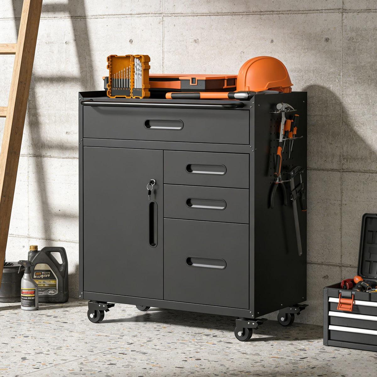 Rolling Tool Cabinet Heavy Duty Garage Storage With Lockable Doors, photo 7 of 16