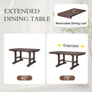 6 Piece Extendable Dining Table Set, Wood Table With Removable Leaf, 4 Upholstered Chairs And Bench - Cherry by HouseOfZazla