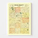 Vintage Map of Deuel County, South Dakota 1899