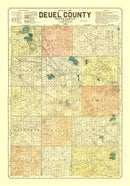 Vintage Map of Deuel County, South Dakota 1899