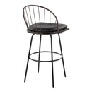 Riley - Claire Farmhouse Fixed Height Barstool With Swivel With Round Footrest (Set of 2) by HouseOfZazla