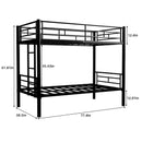 Metal Bunk Bed For Kids, Convertible Bedframe With Ladders & Guardrail by HouseOfZazla