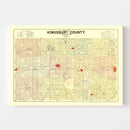 Vintage Map of Kingsbury County, South Dakota 1899