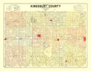 Vintage Map of Kingsbury County, South Dakota 1899