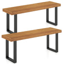 Acacia Wood Outdoor Bench 48 Inch Long Patio Dining Bench by LJGDeals